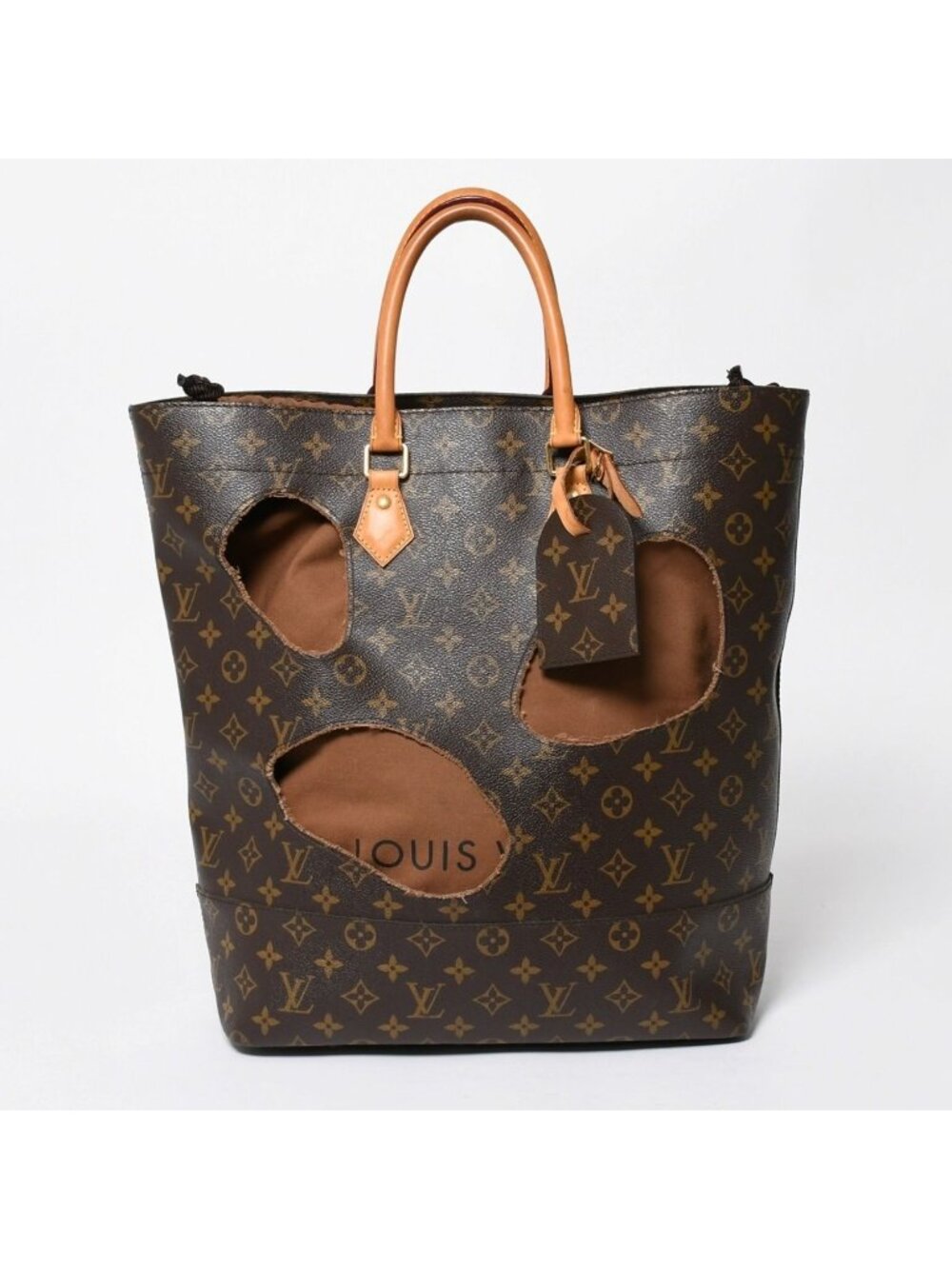 Louis Vuitton with Holes Tote Bag Comme Des Garcons Rei Kawakubo Gold
